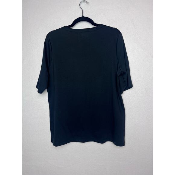 Lands' End Women's Short Sleeve Top Size Large Oeko-Tex Black - Picture 7 of 8